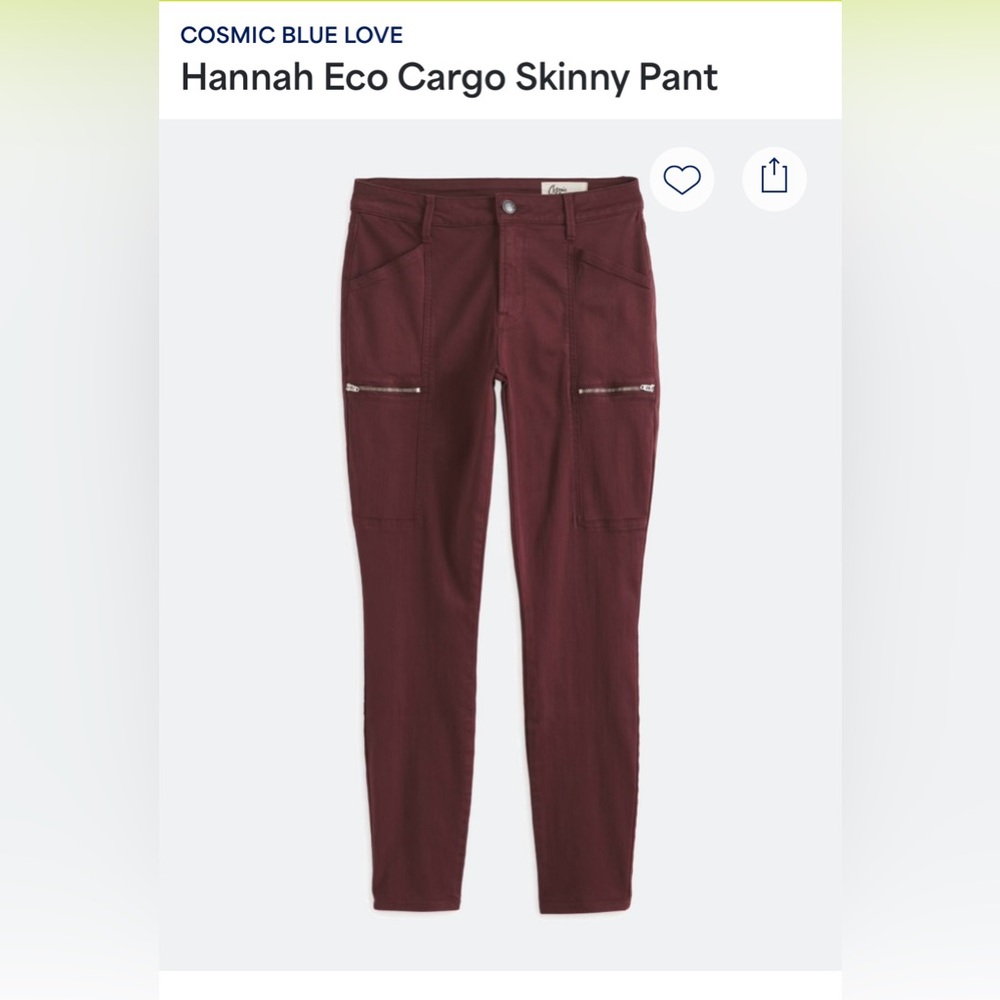 Pistola Burgundy Cargo Skinny Pants